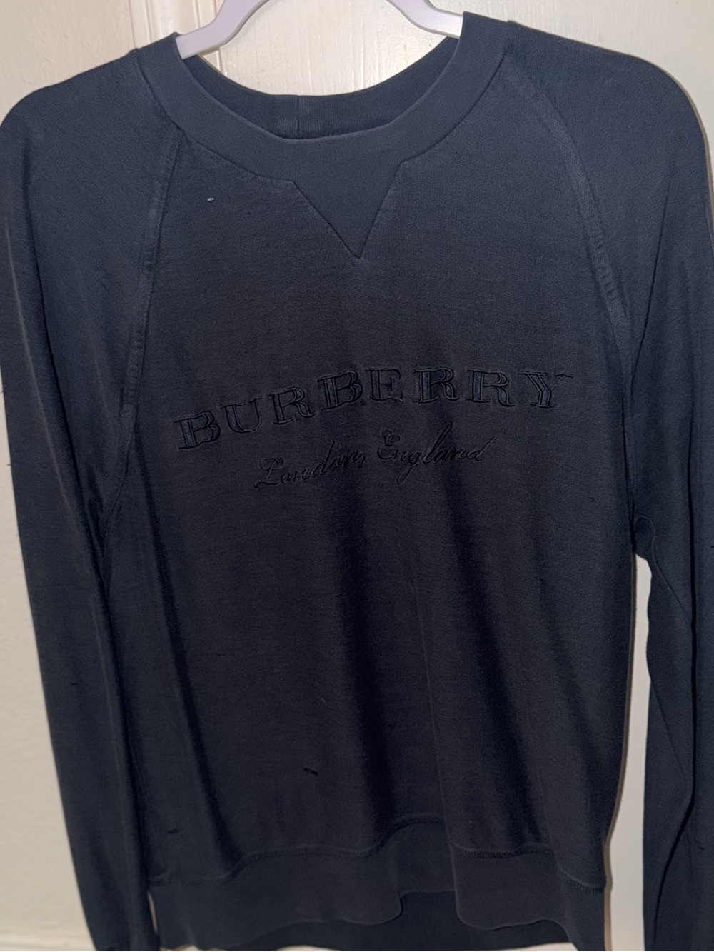 Burberry women’s Embroidered Crewneck Sweatshirt - Navy